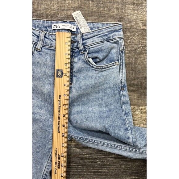 ZARA Women's Size 2 Light Blue Denim Distressed Raw Hem Jeans - Picture 16 of 16